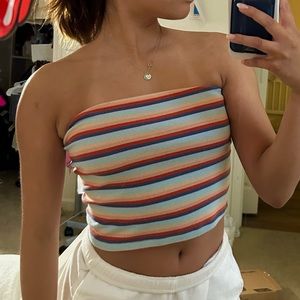 American Eagle Rainbow Stripe Tube Top